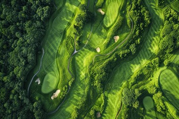 Photos of golf courses from above