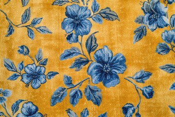 Close up of a yellow carpet pattern