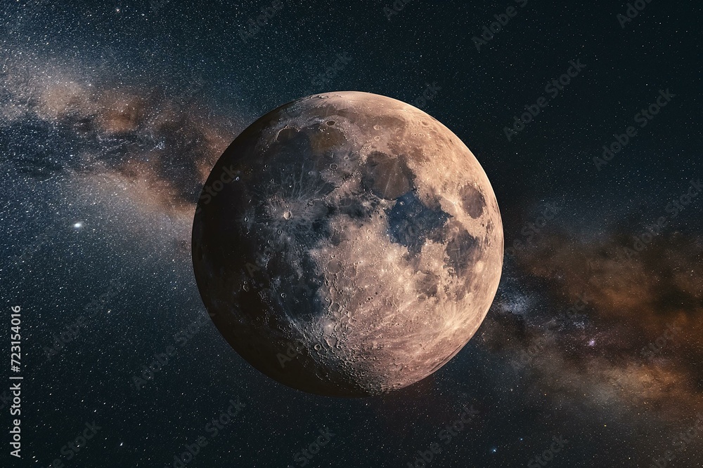 Wall mural majestic view of the moon against a starry sky