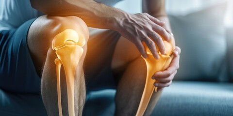 Man suffering from knee pain. Medical and health problem