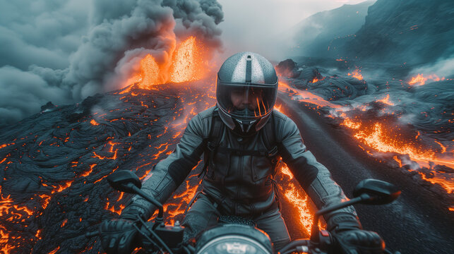 Motoride to summit of Etna volcano.