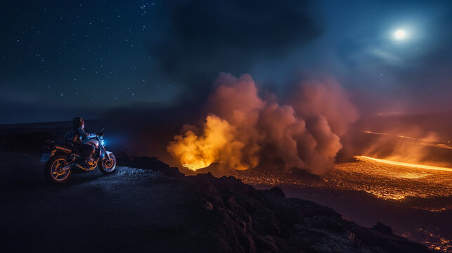 Motoride to summit of Etna volcano.