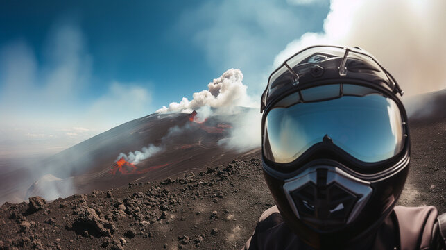 Motoride to summit of Etna volcano.
