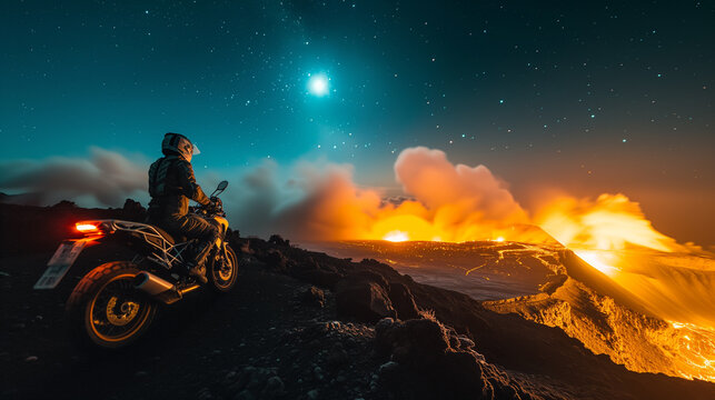 Motoride to summit of Etna volcano.