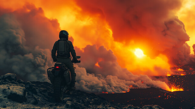 Motoride to summit of Etna volcano.