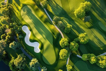 Bird s eye perspective of a golf course