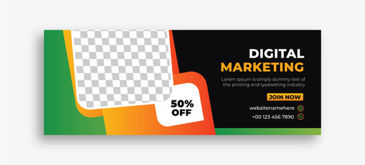 Digital marketing online facebook cover web page banner creative and modern colorful template