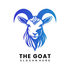vector goat line art gradient logo