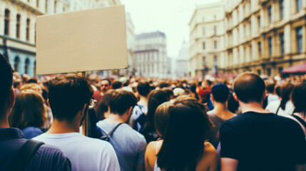 Obraz premium Blurred crowd of unrecognizable at the street