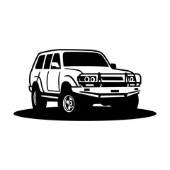 vector of suv car type on white background. use for logo or illustration