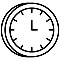 clock black line color icon