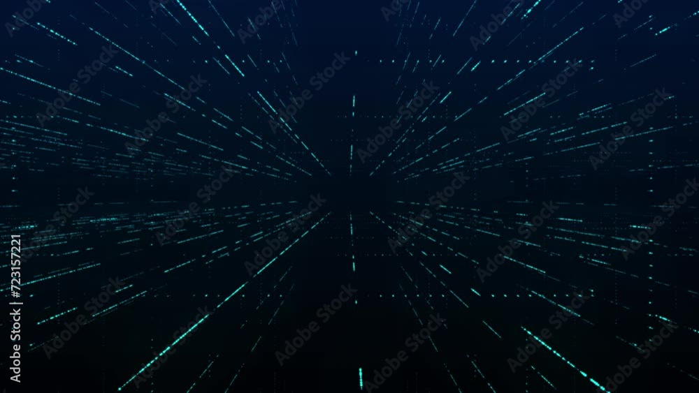Poster abstract digital cyberspace with moving particles. high-speed connection and data analysis technolog