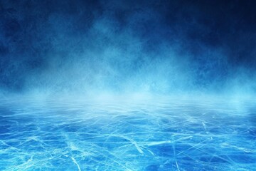 Blue icy backdrop for winter ice hockey stadium field glowing winter backdrop for montaging fresh...