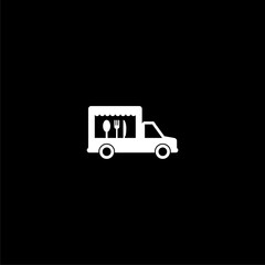 Food truck icon isolated on dark background