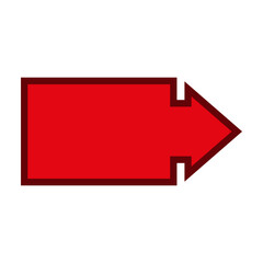 Arrow pointer with large rectangular frame. Vector illustration.