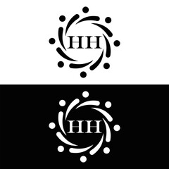 HH logo. H H design. White HH letter. HH, H H letter logo SET design. Initial letter HH linked circle uppercase monogram logo. H H letter logo SET vector design. HH letter logo design 