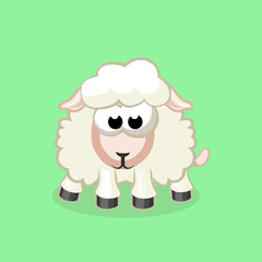 cute sheep cartoon with four legs
