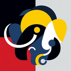 Modern graphics of the god Ganesha in a minimalist style. AI Generated