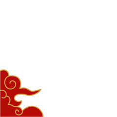 Chinese Clouds Corner Border