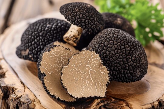 Costly exotic black truffle gourmet delight