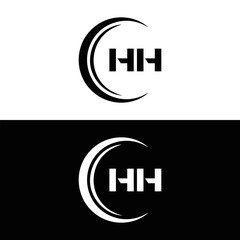 HH logo. H H design. White HH letter. HH, H H letter logo SET design. Initial letter HH linked circle uppercase monogram logo. H H letter logo SET vector design. HH letter logo design 