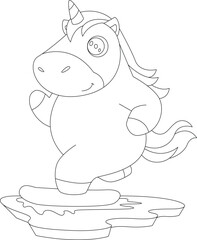 Unicorn Snowboarder Snowboard Winter sports Animal Vector Graphic Art Illustration
