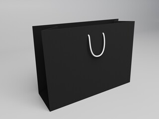 Shopping bag mockup template with solid background clean image 
