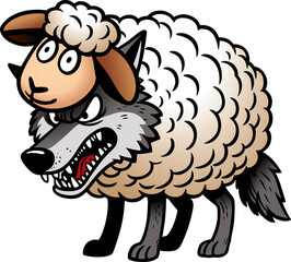 the evil wolf dressed himself in sheep's clothing