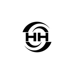 Obraz premium HH logo. H H design. White HH letter. HH, H H letter logo SET design. Initial letter HH linked circle uppercase monogram logo. H H letter logo SET vector design. HH letter logo design 