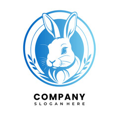 minimalist vector rabbit line art gradient logo