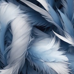 Fototapeta premium Stylish Gray and Blue Soft Feathers Background