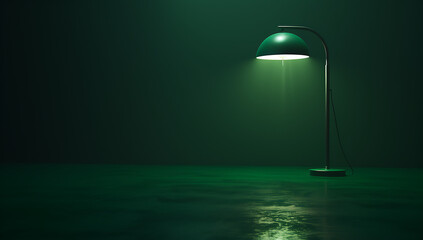 a green lamp in