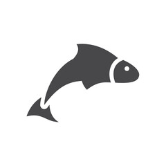 Fish vector icon. Seafood simple fill symbol.