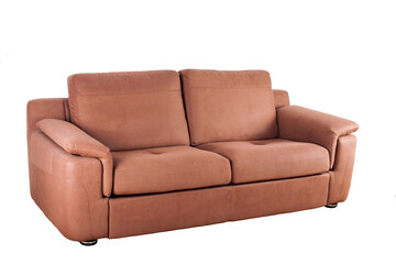 Brown sofa isolated on white background