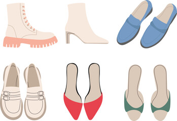 women's shoes on a white background, vector