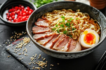 Asian cuisine utilizes chopsticks to enjoy ramen soup