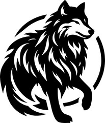 Wolf Face Howling Illustration Silhouette 