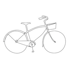 Continuous single vector line art drawing and one line illustration of Bicycle
