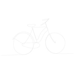 Continuous single vector line art drawing and one line illustration of Bicycle
