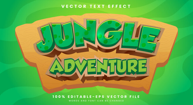 Jungle adventure 3d editable text effect Template