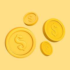 3D Yellow Coin