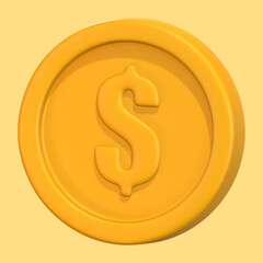 3D Yellow Coin