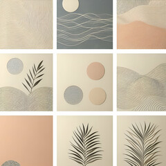 set of four minimalist abstract Nature's Serenity: Minimalist Textures abstract backgroun 