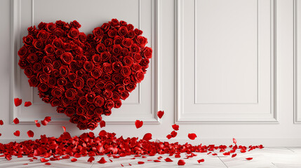 Rose Heart & Petals Background