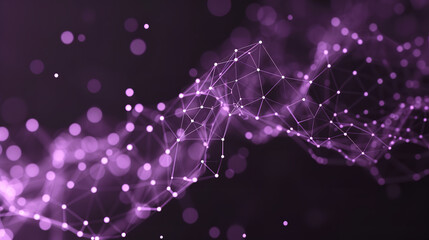 Dark Purple data technology wallpaper, network of dots