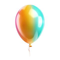 colorful helium balloon. Birthday balloon flying for party and celebrations. Isolated on white background. Generative AI.