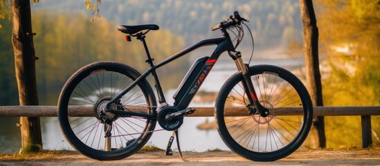 Electric bike with a natural background - obrazy, fototapety, plakaty