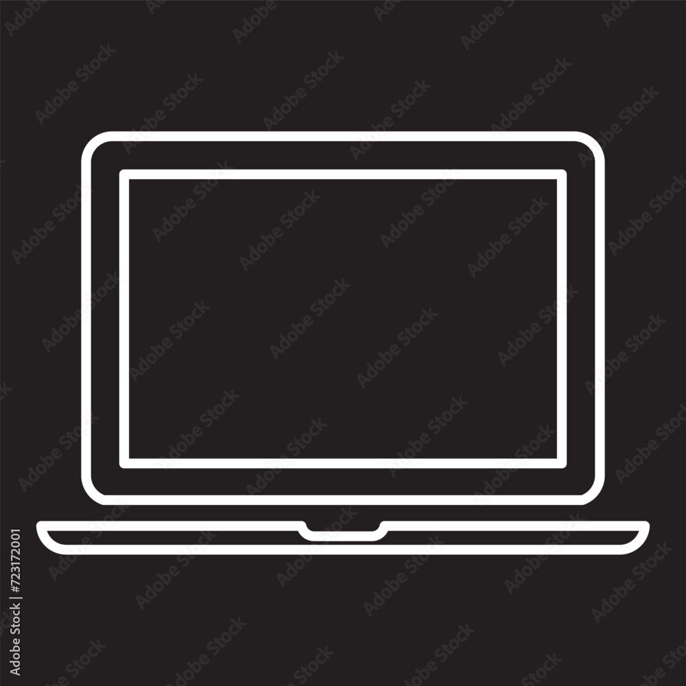 Poster outline laptop icon isolated. monitor icon. laptops or notebook computer. flat and line icon - stock