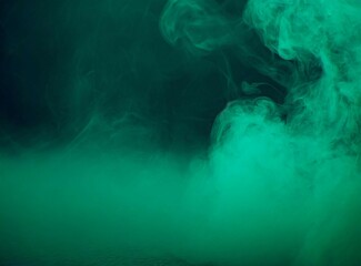 Green smoke background - obrazy, fototapety, plakaty