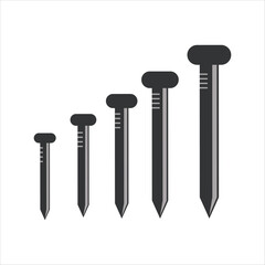 steel nail logo icon. metal nail logo design.